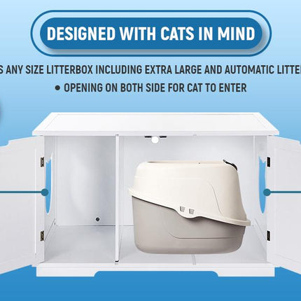 X-Large Cat Washroom Bench Litter Box Enclosure Furniture Box House