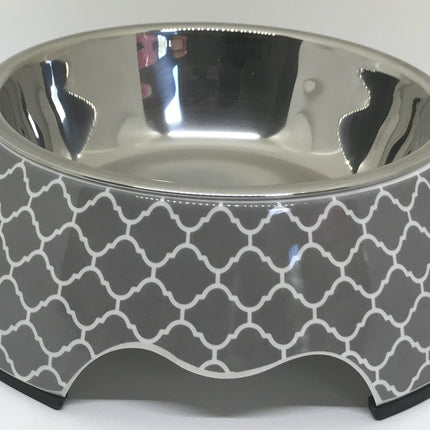 Modern Gray Medium Dog Bowl