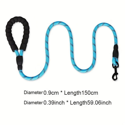 1.5m Pet Leash with Reflective & Comfortable Padded Handle for Small