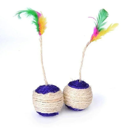 Cat Toy Cat Sisal Scratching Ball Training Interactive Toy for Kitten