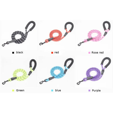 1.5m Pet Leash with Reflective & Comfortable Padded Handle for Small