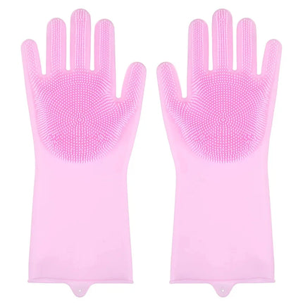 Bathroom Dog Cats Bath Brush Massage Gloves Soft Rubber Comb Pet