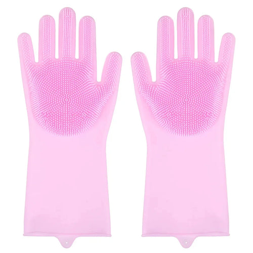 Bathroom Dog Cats Bath Brush Massage Gloves Soft Rubber Comb Pet