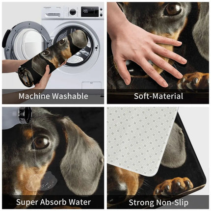 Dachshund Dog Photo Portrait Doormat Printed Bedroom Entrance Floor