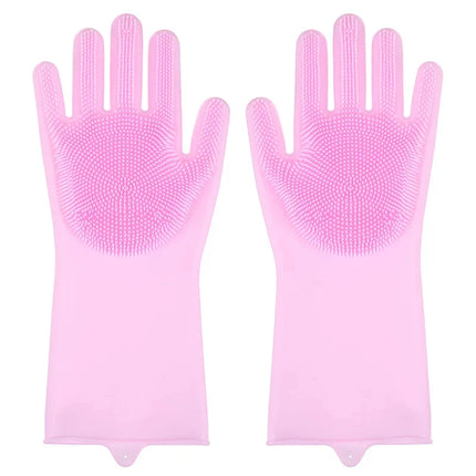 Bathroom Dog Cats Bath Brush Massage Gloves Soft Rubber Comb Pet