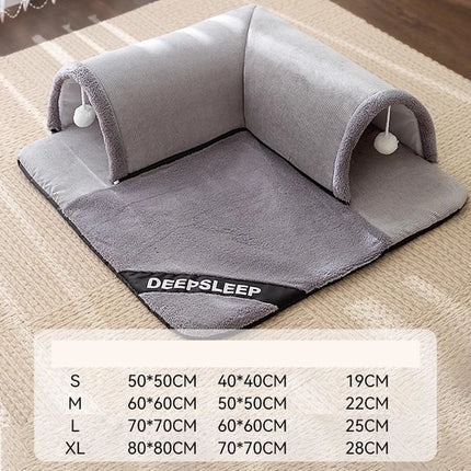 Winter Indoor Warm Plush Cat Bed with Reindeer Appearance Hide and