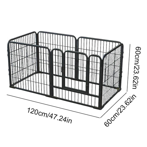 6 Panels Heavy Duty Dog Puppy Exercise Fence Playpen Foldable Exercise