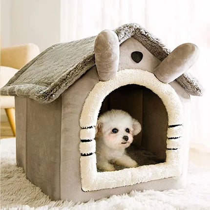 Indoor Warm Dog House Soft Pet Bed Tent House Dog Kennel Cat Bed with