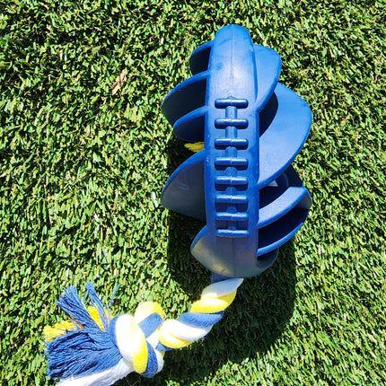 Rubber Football Dog Chew Toy with Tug Rope