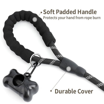 5 FT Leash With Comfortable Padded Handle and Reflective Threads